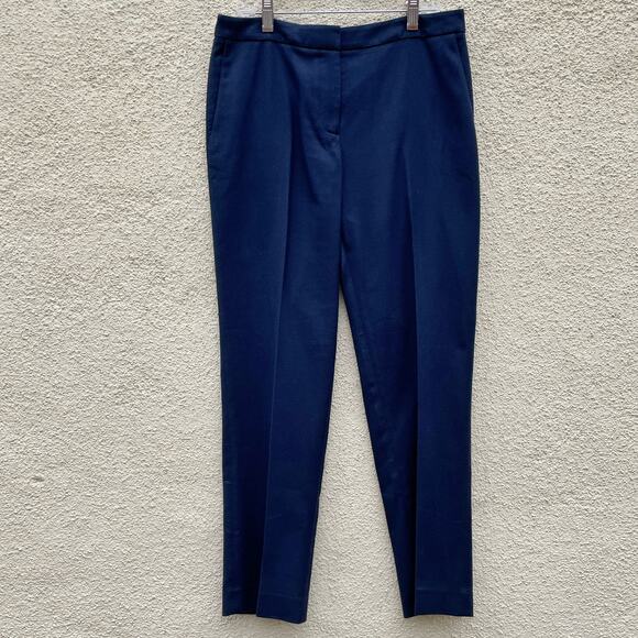 Caroline Issa Blue Lightweight Stretch Twill Pants 6 Ankle - Picture 1 of 9